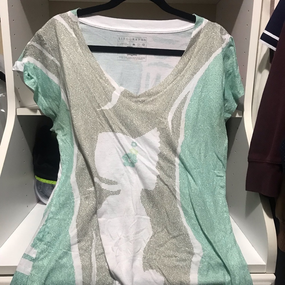Green White Pride and Prejudice Shirt Lithograph